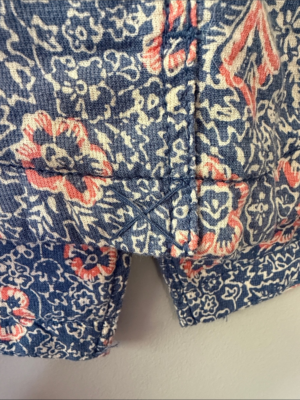 Free People Floral Blazer Jacket Size 12 Blue Coral Pink Cream Boho Cottage - Picture 8 of 8